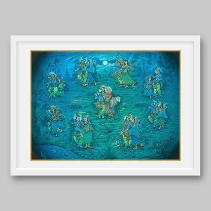 Krishna – Raas Leela – High Quality Print of Artwork by Pieter Weltevrede