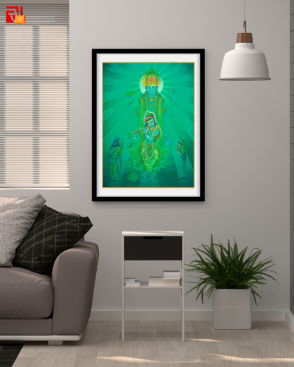 Krishna, Vasudev and Devki – High Quality Print of Artwork by Pieter Weltevrede - Sagar World
