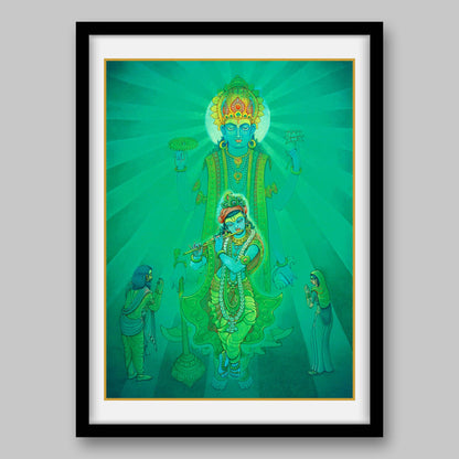 Krishna, Vasudev and Devki – High Quality Print of Artwork by Pieter Weltevrede - Sagar World