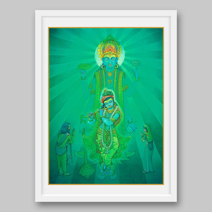 Krishna, Vasudev and Devki – High Quality Print of Artwork by Pieter Weltevrede - Sagar World