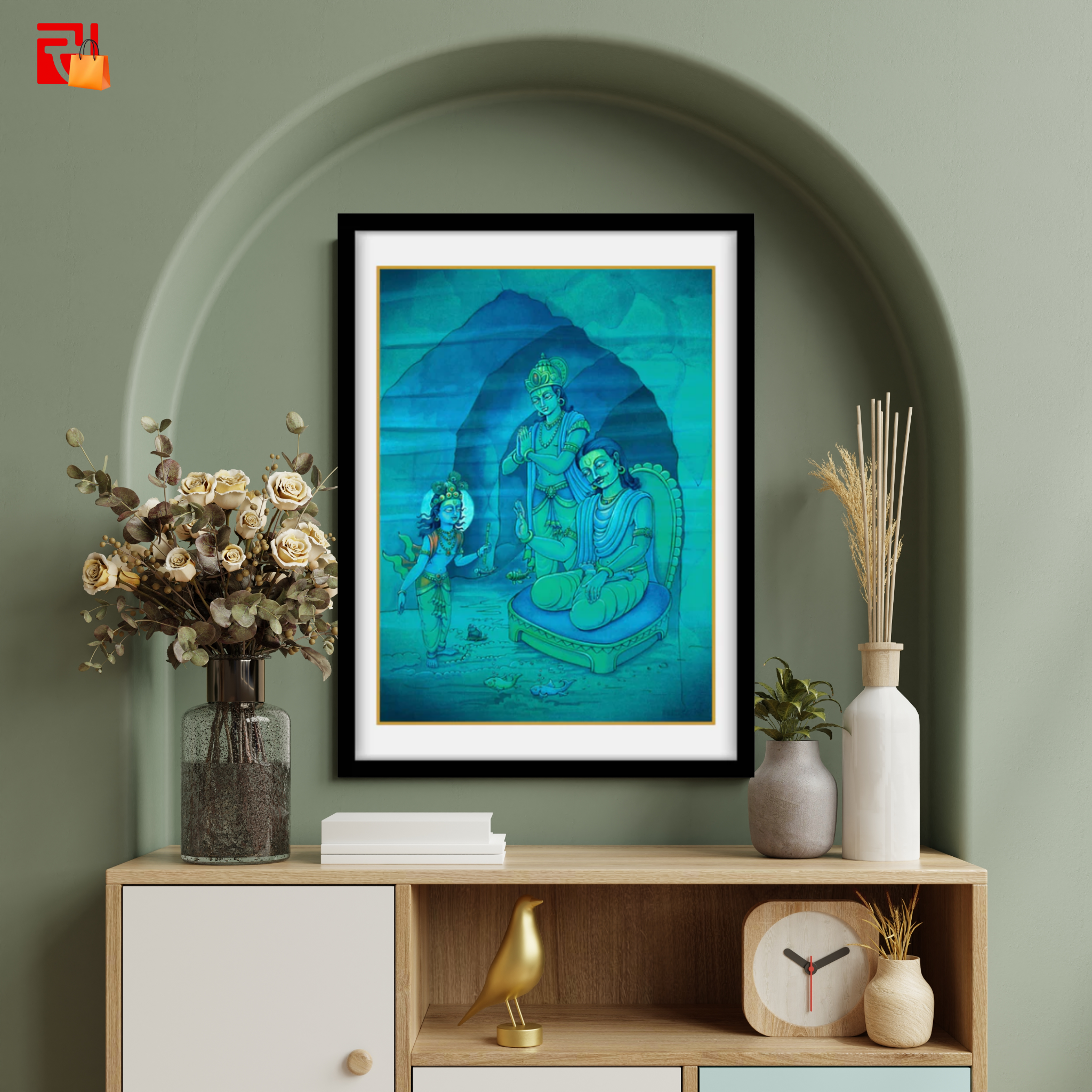 Krishna & Varuna – High Quality Print of Artwork by Pieter Weltevrede
