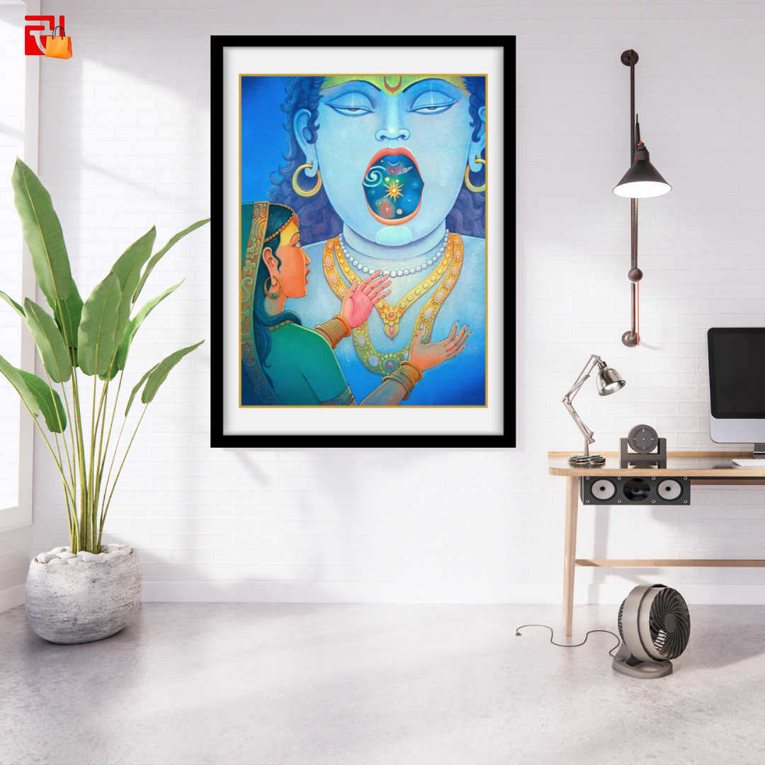 Krishna and Yashoda - High Quality Print of Artwork by Pieter Weltevrede - Sagar World