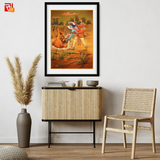 Krishna and Cow Demon – High Quality Print of Artwork by Pieter Weltevrede - Sagar World