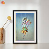 Krishna On Swing – High Quality Print of Artwork by Pieter Weltevrede - Sagar World