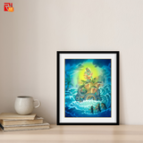 Krishna with Kaliya Naag – High Quality Print of Artwork by Pieter Weltevrede - Sagar World