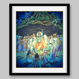 Krishna lifting Govardhan Parvat – High Quality Print of Artwork by Pieter Weltevrede - Sagar World