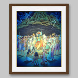 Krishna lifting Govardhan Parvat – High Quality Print of Artwork by Pieter Weltevrede - Sagar World