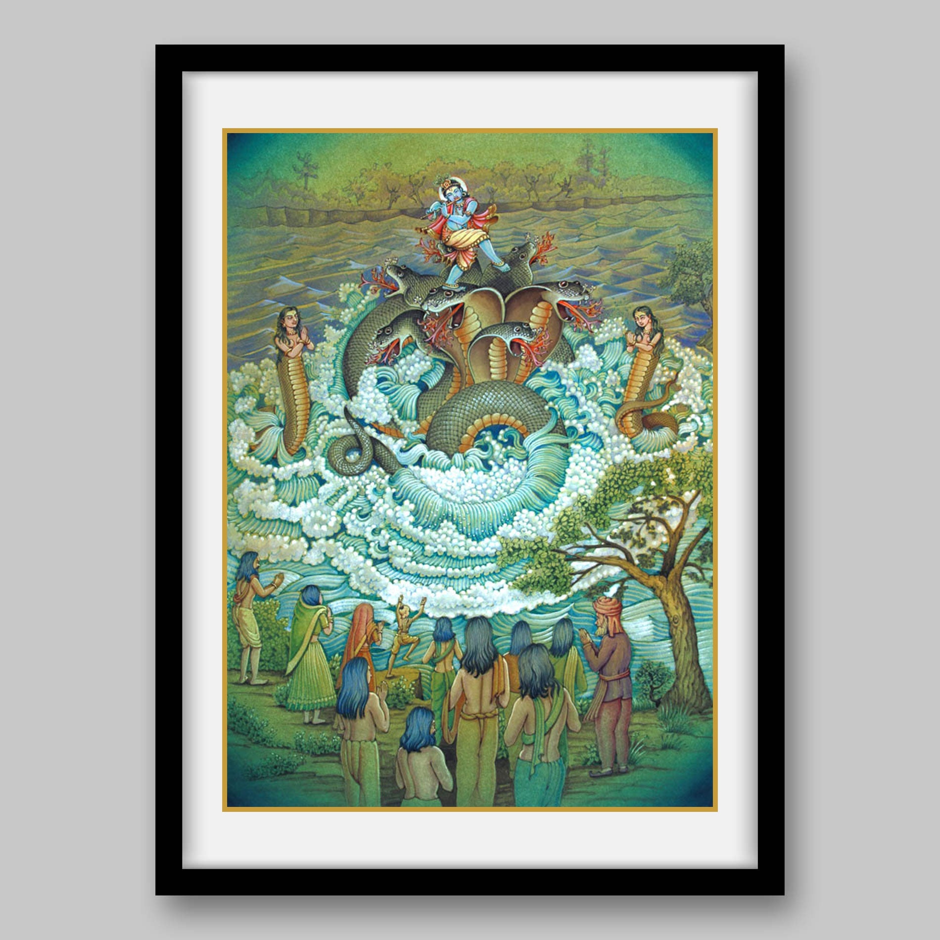 Krishna with Kaliya Naag – High Quality Print of Artwork by Pieter Weltevrede - Sagar World