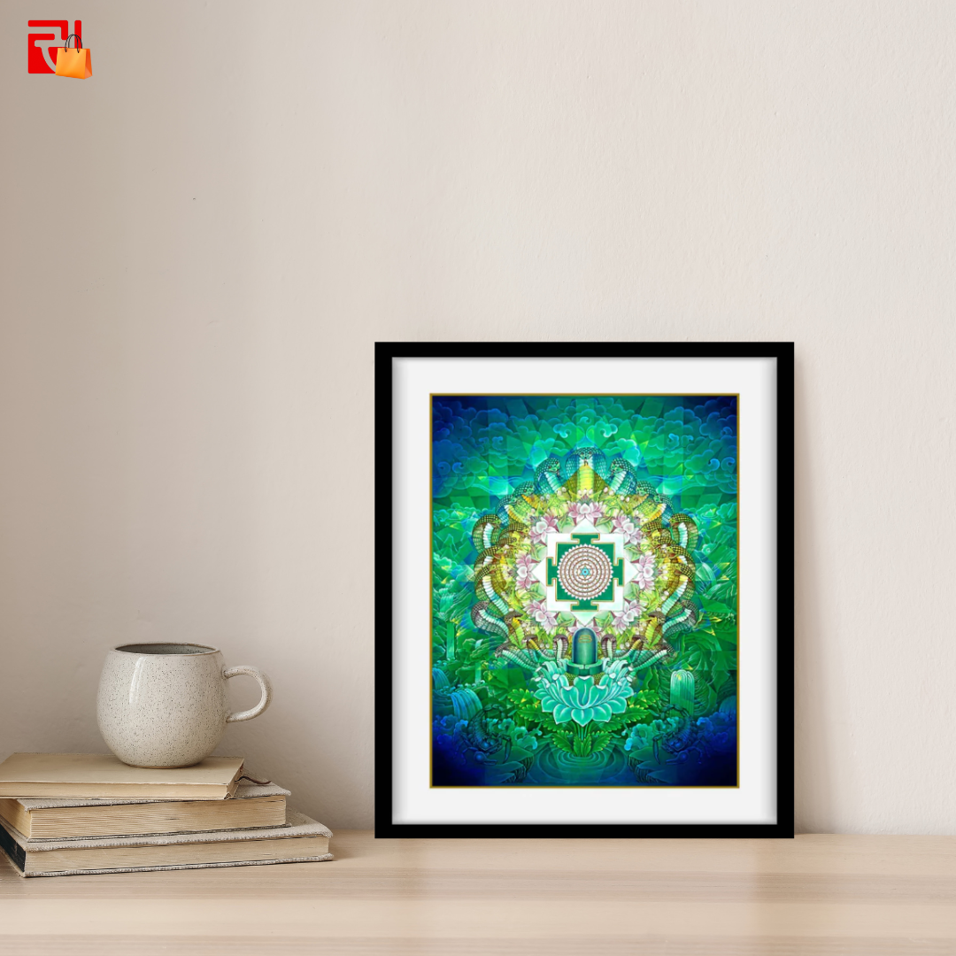 Mahamrityunjaya Yantra - High Quality Print of Artwork by Pieter Weltevrede - Home Decor - Sagar World