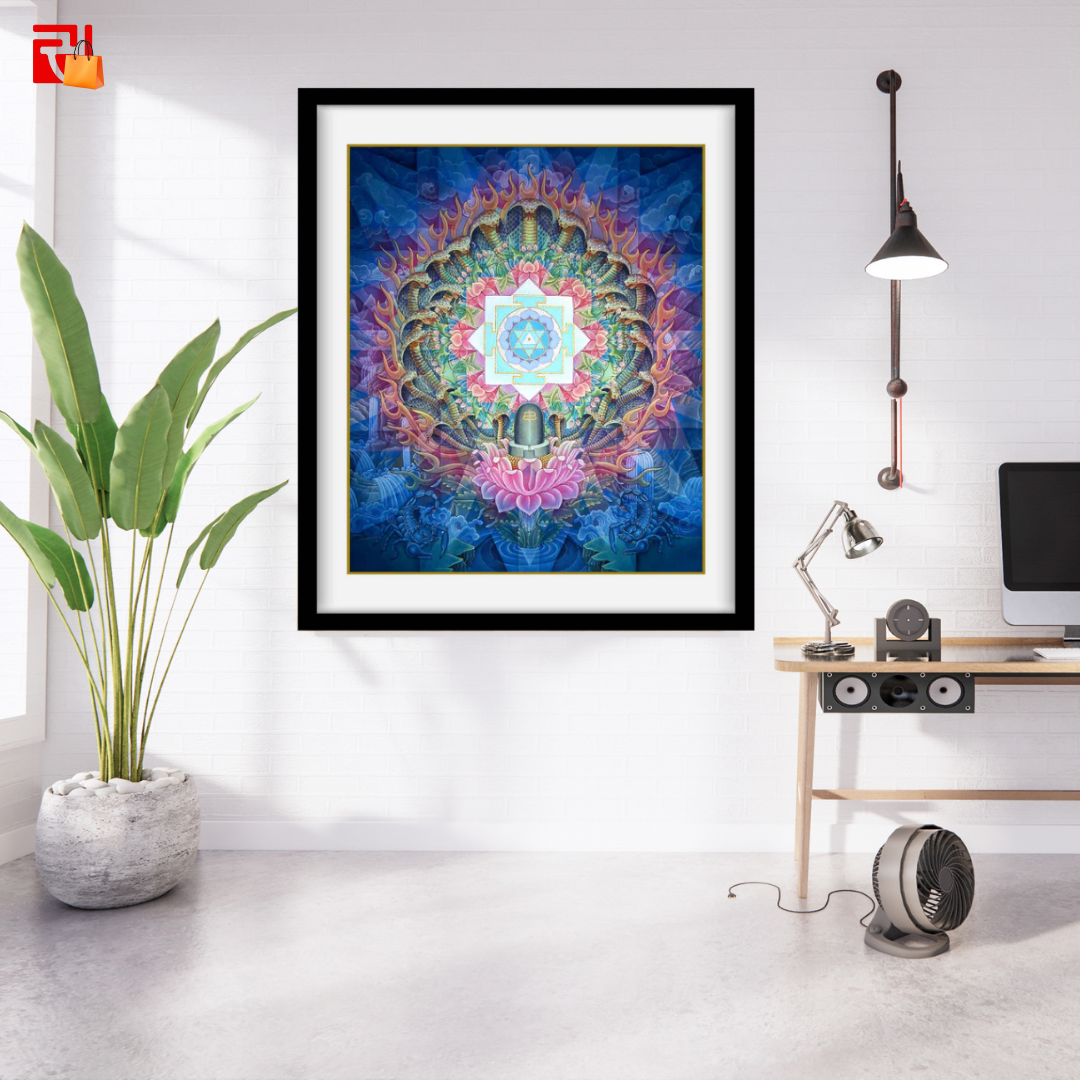 Mahamrityunjaya Yantra - High Quality Print of Artwork by Pieter Weltevrede - Home Decor - Sagar World