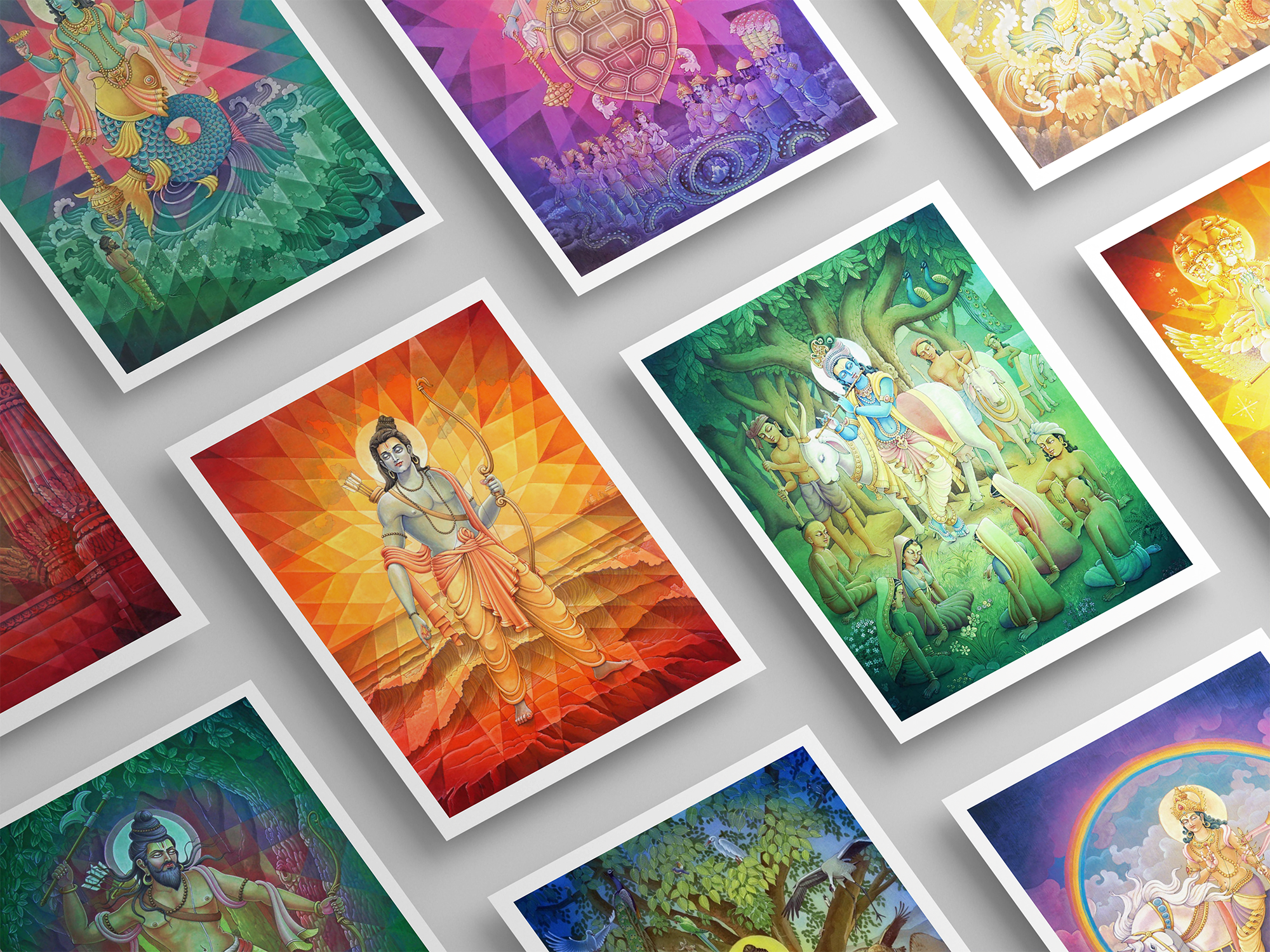 Dashavatar Art Print Set – The Ten Avatars of Vishnu High-Quality Art Prints by Pieter Weltevrede