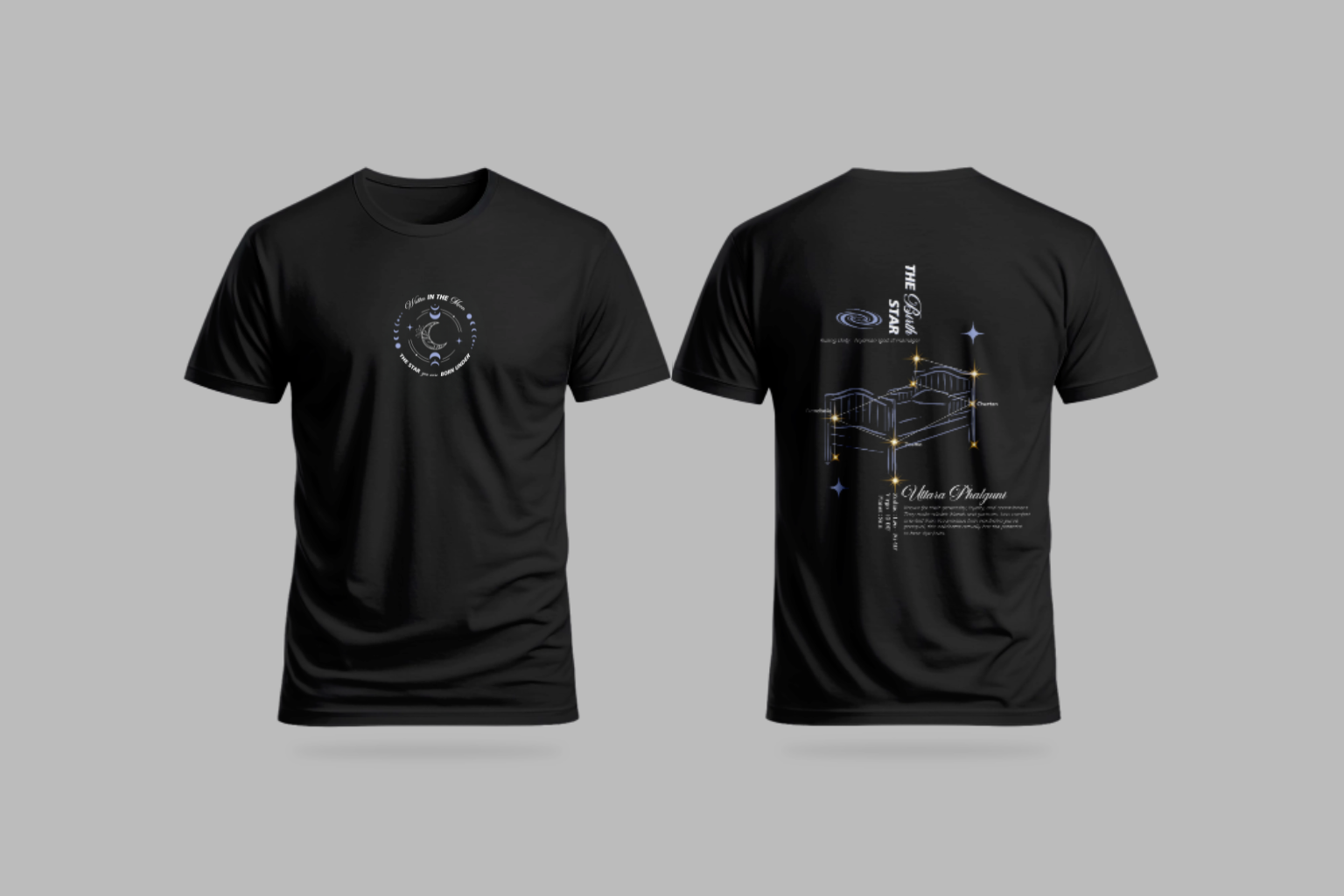 Uttara phalguni  Nakshatra T-Shirt – Vedic Astrology Inspired Unisex Cotton Tee | Spiritual Minimalist Wear