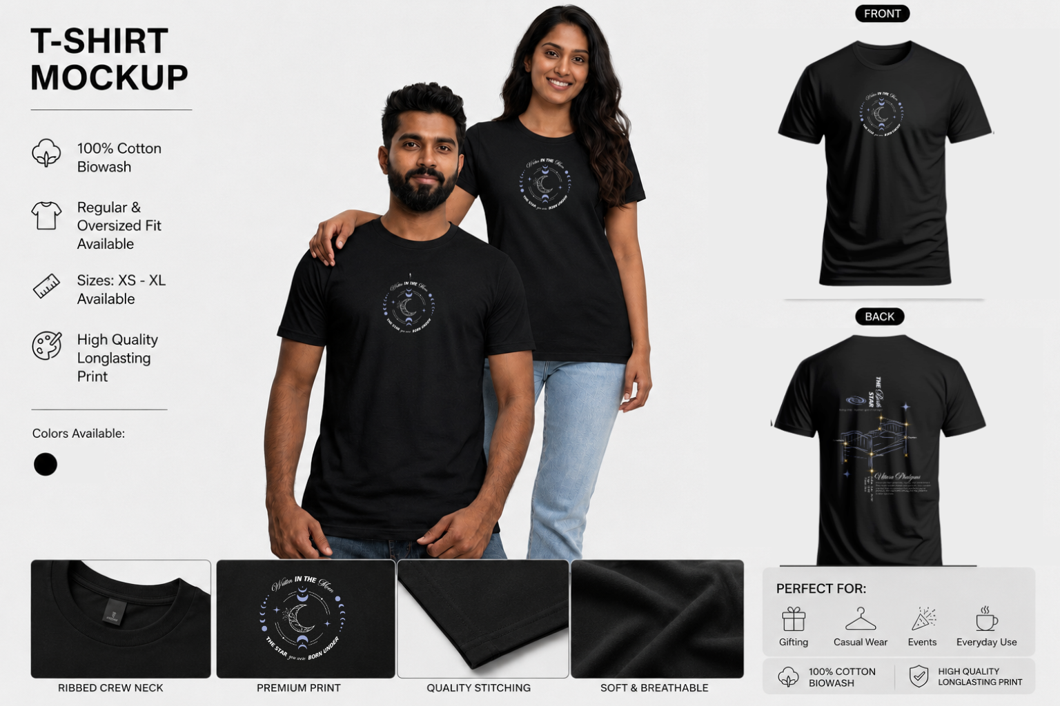 Uttara phalguni  Nakshatra T-Shirt – Vedic Astrology Inspired Unisex Cotton Tee | Spiritual Minimalist Wear