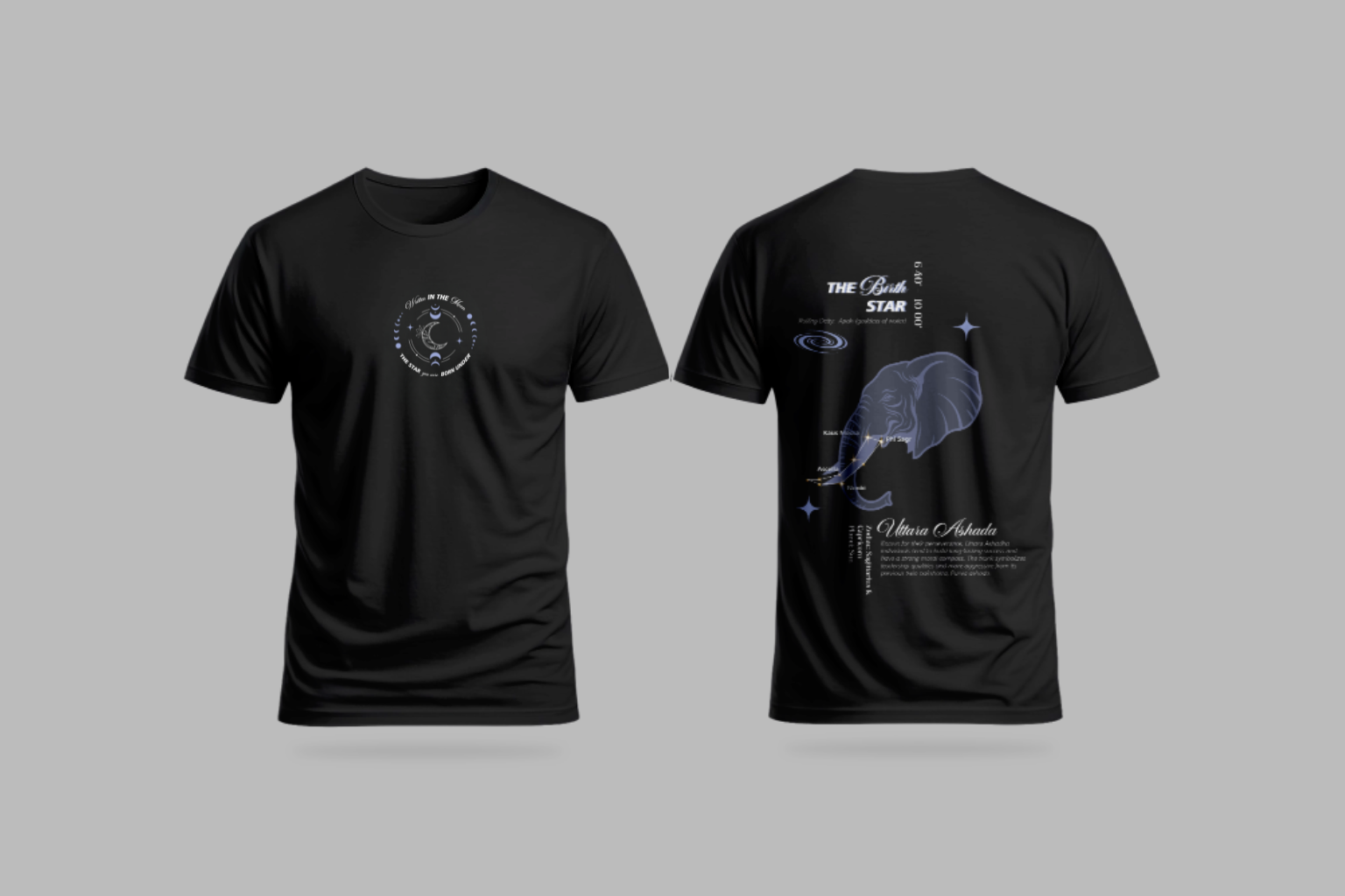 Uttara ashda  Nakshatra T-Shirt – Vedic Astrology Inspired Unisex Cotton Tee | Spiritual Minimalist Wear
