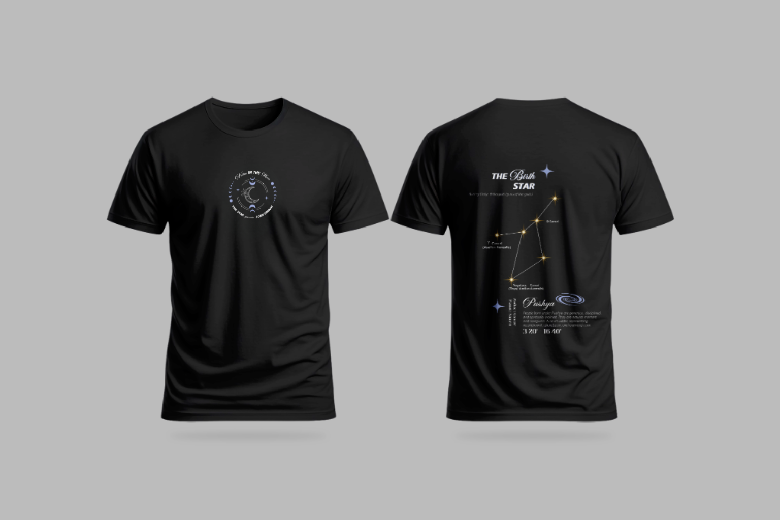 Pushya Nakshatra T-Shirt – Vedic Astrology Inspired Unisex Cotton Tee | Spiritual Minimalist Wear