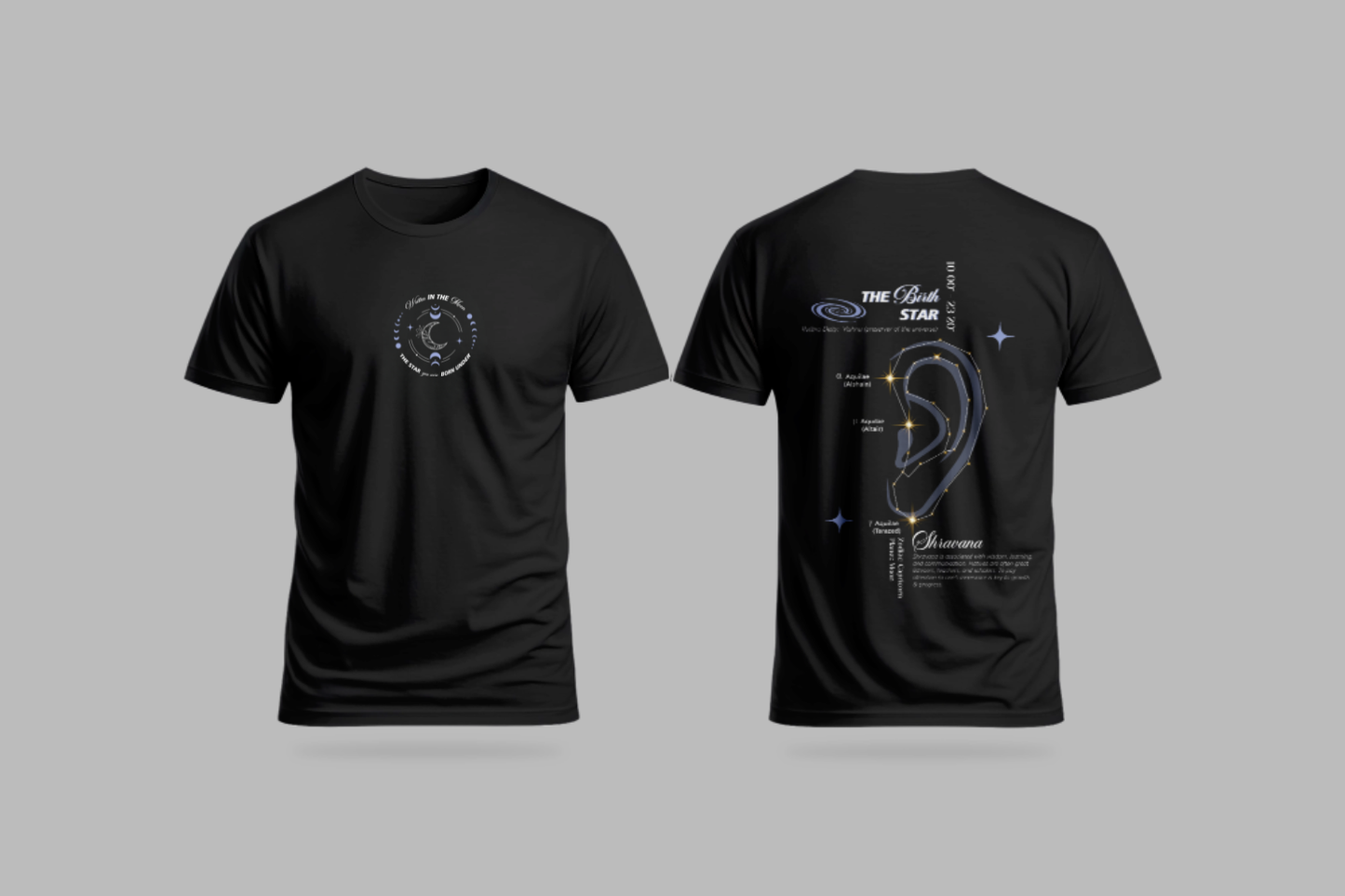 Shravana Nakshatra T-Shirt – Vedic Astrology Inspired Unisex Cotton Tee | Spiritual Minimalist Wear