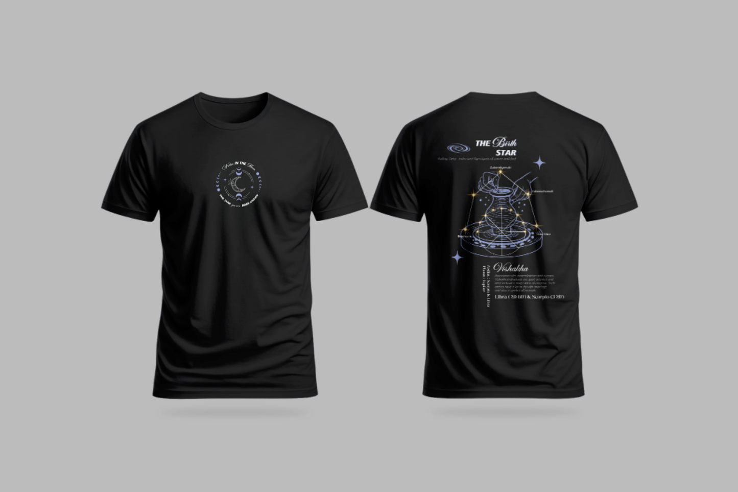 Vishakha Nakshatra T-Shirt – Vedic Astrology Inspired Unisex Cotton Tee | Spiritual Minimalist Wear