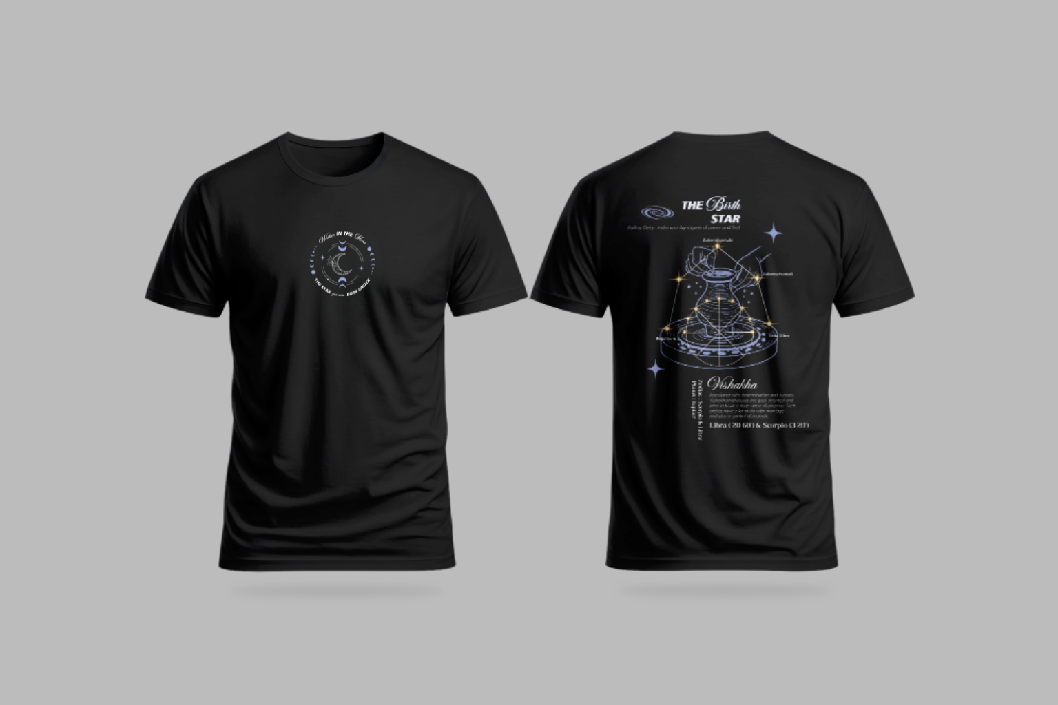 Vishakha Nakshatra T-Shirt – Vedic Astrology Inspired Unisex Cotton Tee | Spiritual Minimalist Wear