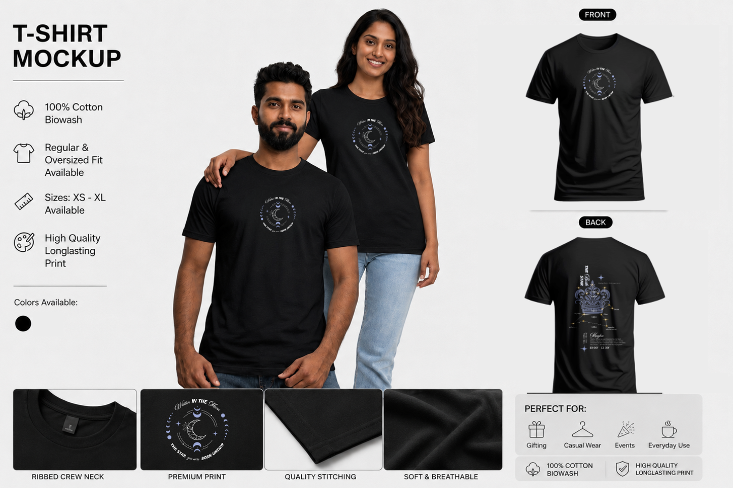 Magha Nakshatra T-Shirt – Vedic Astrology Inspired Unisex Cotton Tee | Spiritual Minimalist Wear