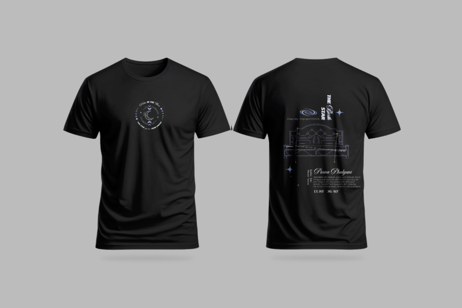 Purva phalguni Nakshatra T-Shirt – Vedic Astrology Inspired Unisex Cotton Tee | Spiritual Minimalist Wear