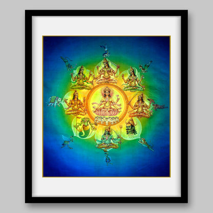 Navagraha – Hindu Planetary Systems Consisting of Nine Planets - High Quality Print of Artwork by Pieter Weltevrede - Sagar World