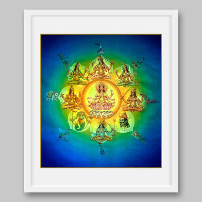 Navagraha – Hindu Planetary Systems Consisting of Nine Planets - High Quality Print of Artwork by Pieter Weltevrede - Sagar World