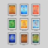 Navagraha Deity Form  combo Set – The 9 Planetary Deities High-Quality Art Prints by Pieter Weltevrede