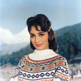Sadhana Portrait in a white Sweater- still from the movie “ARZOO” Personal Bollywood Photography of renowned cinematographer, Shri Prem Sagar. - Sagar World
