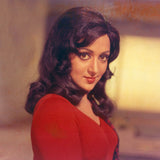 Hema Malini Portrait in a red long elegant dress - still from the movie “CHARAS” Personal Bollywood Photography of renowned cinematographer,  Shri Prem Sagar - Sagar World