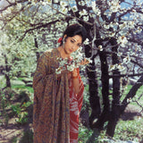 Mala Sinha in a Red Sari with Shawl Portrait- still from the movie, “GEET” Personal Bollywood Photography of renowned cinematographer,  Shri Prem Sagar. - Sagar World