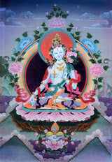 White Tara – The Female Boddhisatva and Bestower of Longevity - High Quality Print of Artwork by Pieter Weltevrede - Sagar World