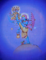 Vamana covering earth to heaven in a single stride – High Quality Print of Artwork by Pieter Weltevrede - Sagar World