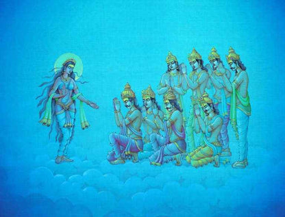 Eight Vasus appealing to River Goddess Ganga – High Quality Print of Artwork by Pieter Weltevrede