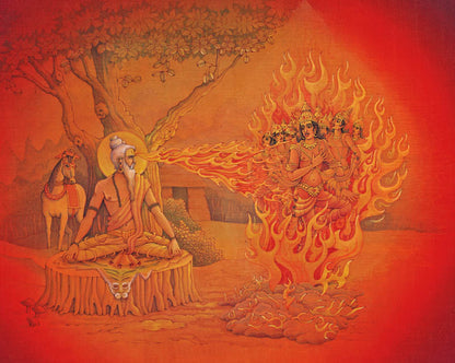 Sage Kapil burning King Sagar’s sons – High Quality Print of Artwork by Pieter Weltevrede - Sagar World