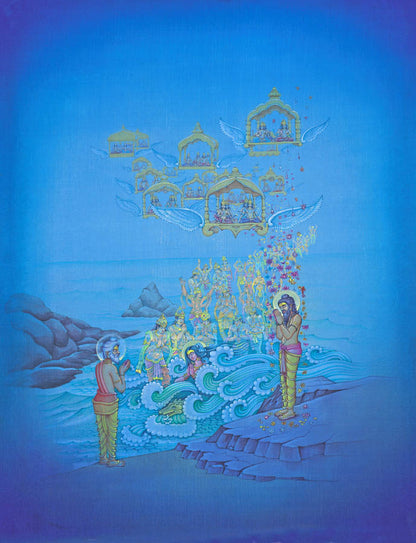 Sagar’s son attaining salvation at Ganga Sagar – High Quality Print of Artwork by Pieter Weltevrede - Sagar World