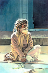 Sadhu With Dreadlocks - High Quality Print of Artwork by Pieter Weltevrede - Sagar World