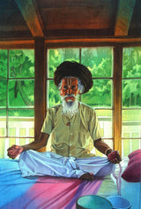 Sadhu Sitting in Lotus Pose - High Quality Print of Artwork by Pieter Weltevrede - Sagar World