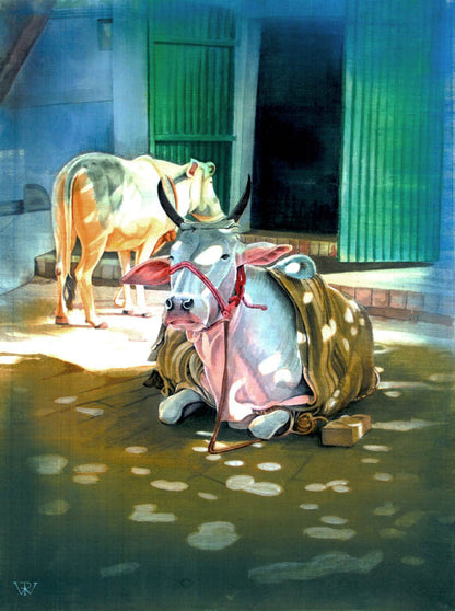 Sacred Cows - High Quality Print of Artwork by Pieter Weltevrede - Sagar World