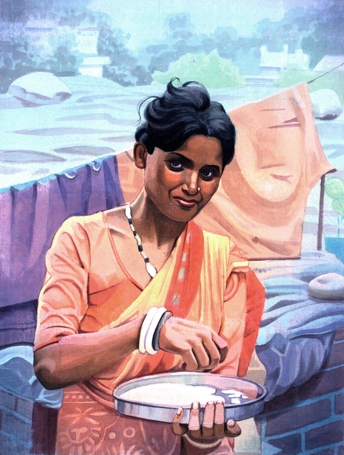 Lady with Plate - High Quality Print of Artwork by Pieter Weltevrede - Sagar World