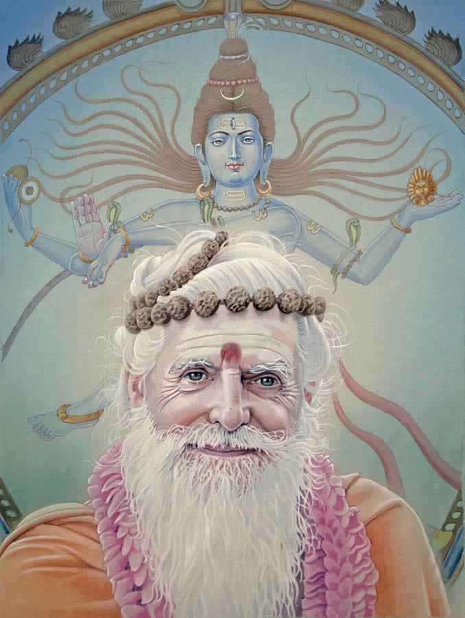 Hindu Spiritual Leader Satguru Sivaya Subramuniyaswami- High Quality Print of Artwork by Pieter Weltevrede