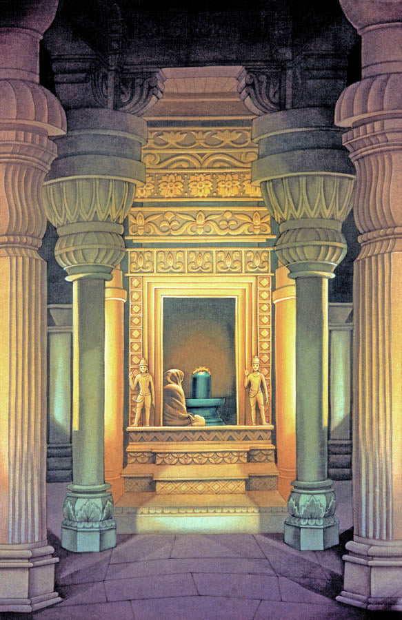 Shiva Temple Scene – High Quality Print of Artwork by Pieter Weltevrede - Sagar World