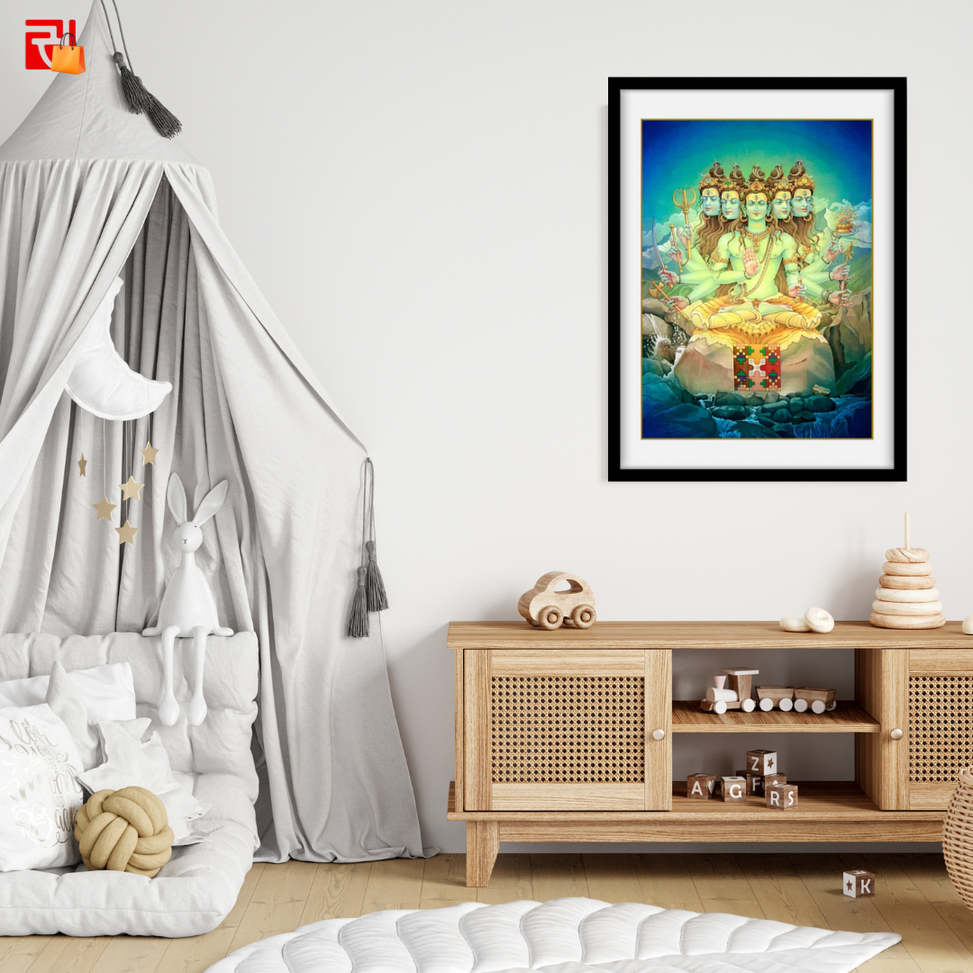 Panchvaktra Shiva – High Quality Print of Artwork by Pieter Weltevrede - Sagar World