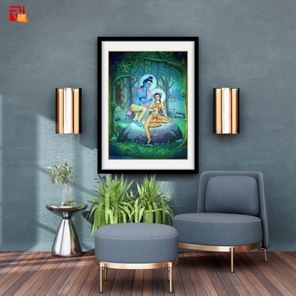 Ram and Sita - High Quality Print of Artwork by Pieter Weltevrede - Sagar World