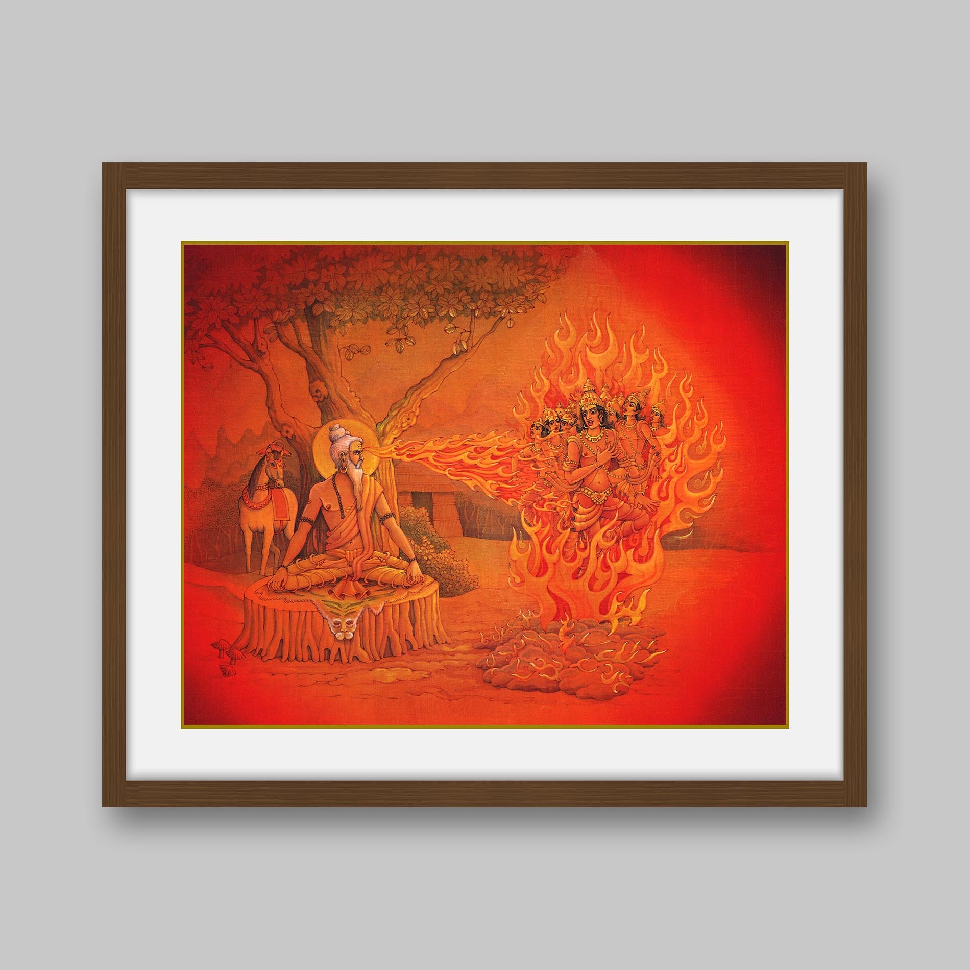 Sage Kapil burning King Sagar’s sons – High Quality Print of Artwork by Pieter Weltevrede - Sagar World