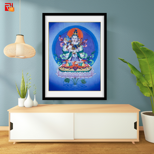 Samantabhadra – The Primordial Buddha – With His Consort Samantabhadri- High Quality Print of Artwork by Pieter Weltevrede - Sagar World