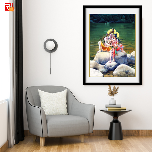 Shiva and Parvati - High Quality Print of Artwork by Pieter Weltevrede - Sagar World