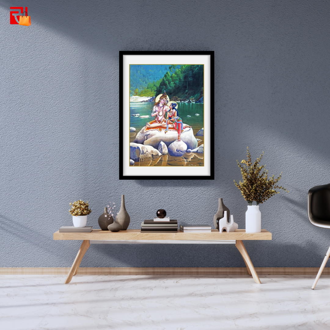 Shiva and Parvati - High Quality Print of Artwork by Pieter Weltevrede - Sagar World
