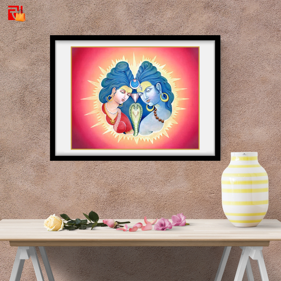 Shiva and Shakti Ardhanarishwara – High Quality Print of Artwork by Pieter Weltevrede - Sagar World