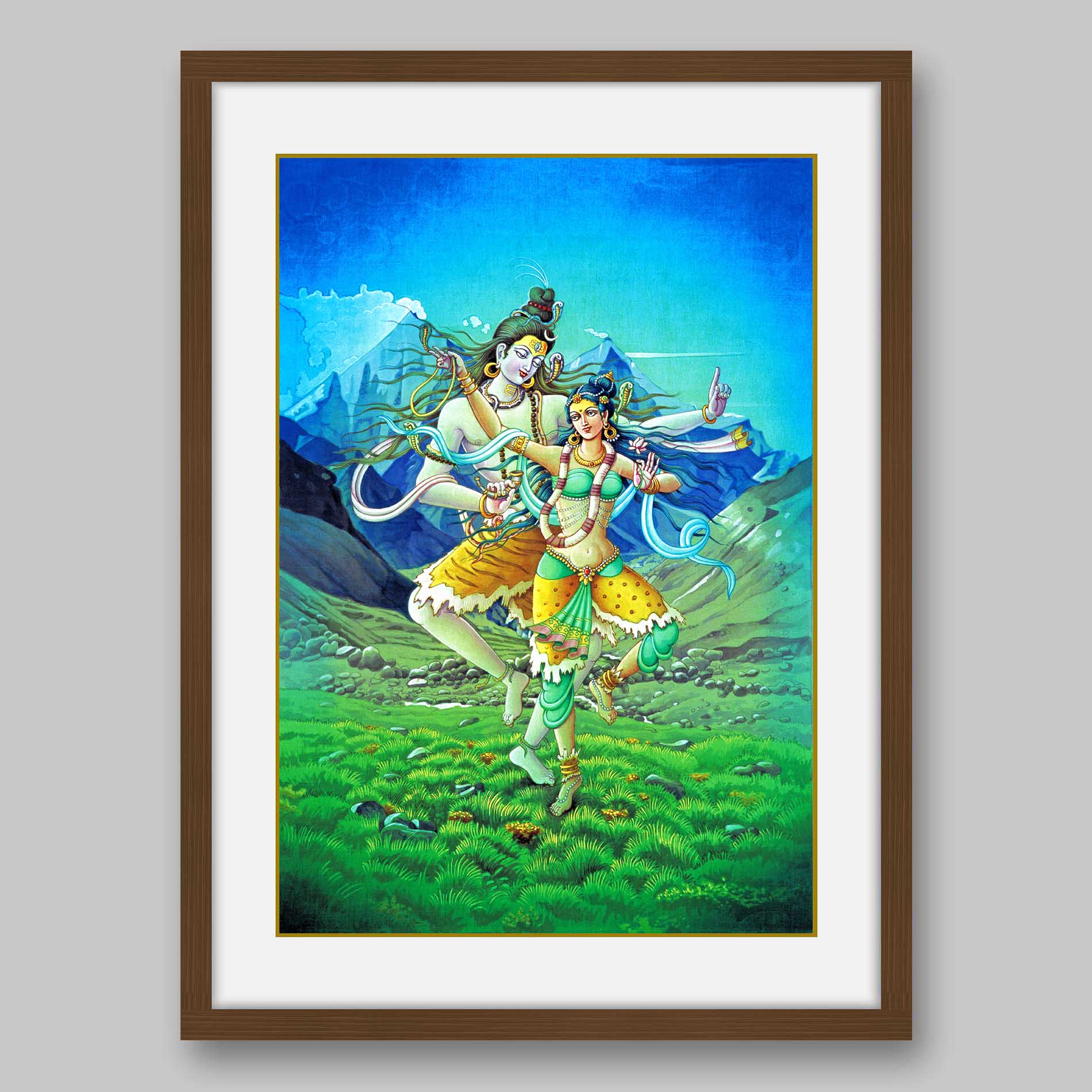 Shiva and Parvati - High Quality Print of Artwork by Pieter Weltevrede - Sagar World