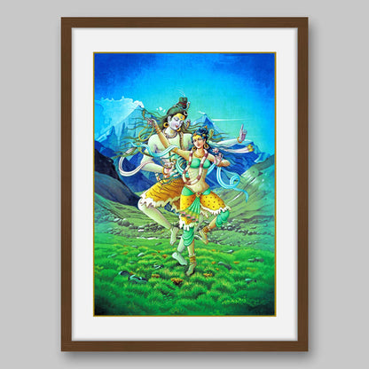 Shiva and Parvati - High Quality Print of Artwork by Pieter Weltevrede - Sagar World